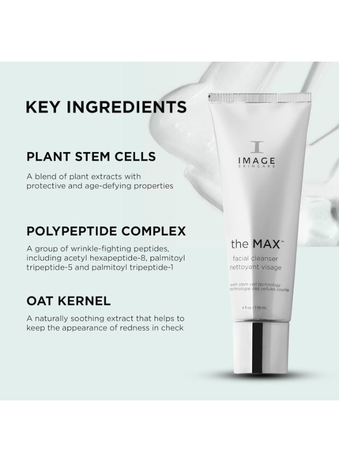 IMAGE SKINCARE IMAGE للعناية بالبشرة، منظف الوجه MAX، غسول وجه حريري مع ببتيدات لبشرة تبدو شابة، 4 أونصة سائلة - Image 5